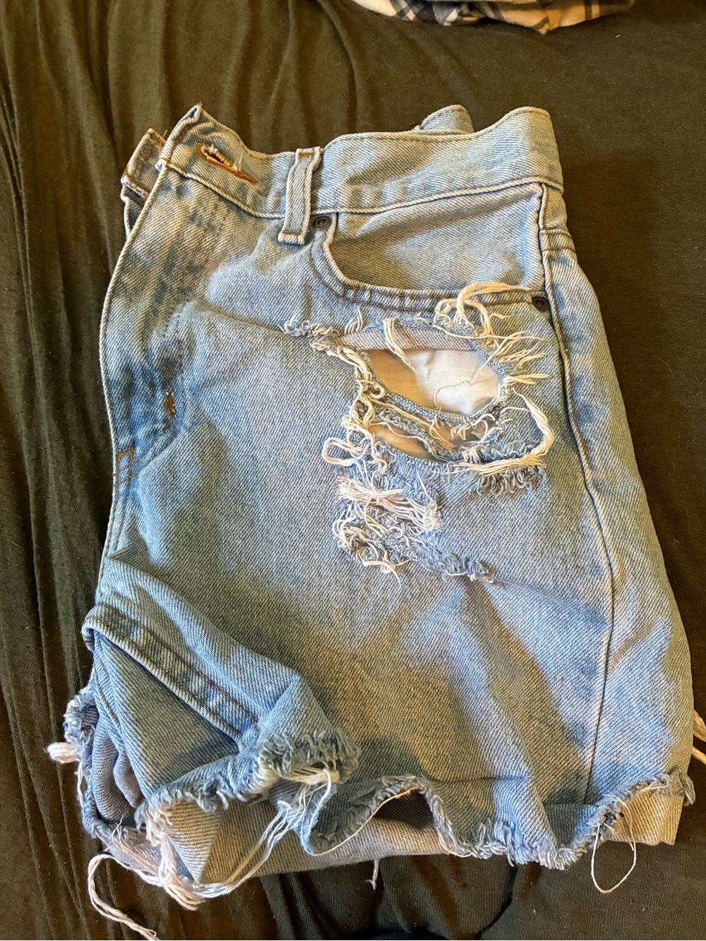 George Light Blue Distressed Jean Shorts